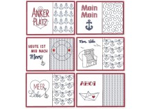 Stickserie ITH Mug Rugs - Maritim 2